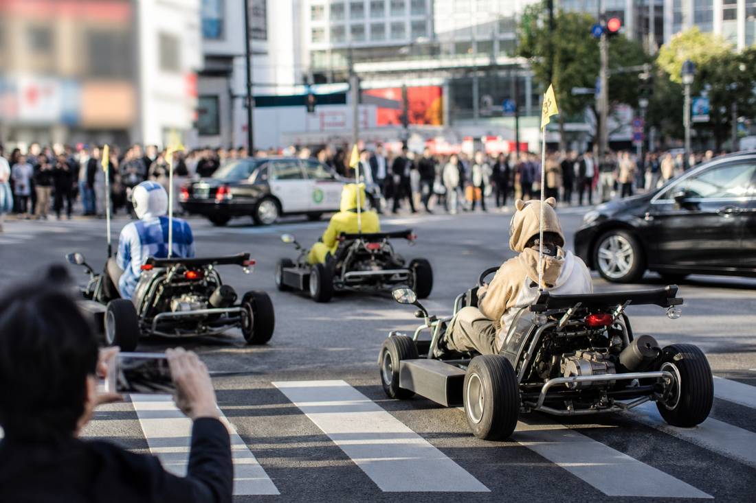 Karts überqueren heute die Shibuya Scramble