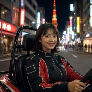 Mia Nakamura, licensed Tokyo go-kart tour guide
